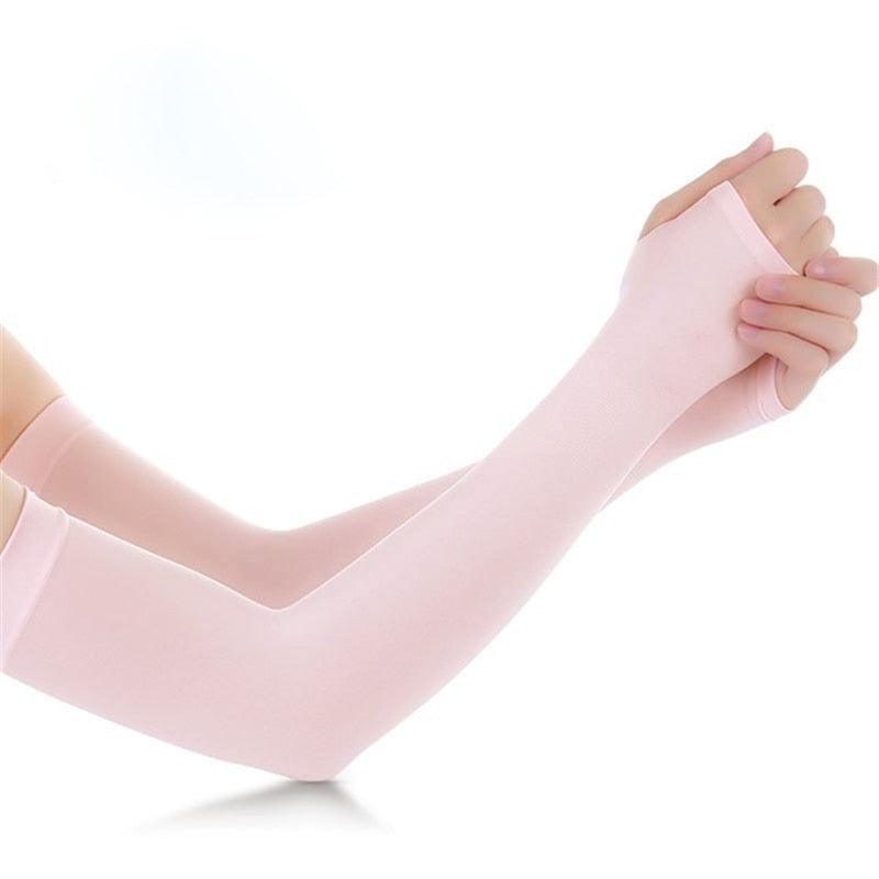 Unisex One Size Compression Cooling Sleeves UV Sun Protection Cooling Arm Sleeves With Thumb Hole Compression Sports Tattoo Cover Up Sleeve For Sports Long Arm Cover Anti-Slip Warmers Outdoor Sports Sunblock Cover